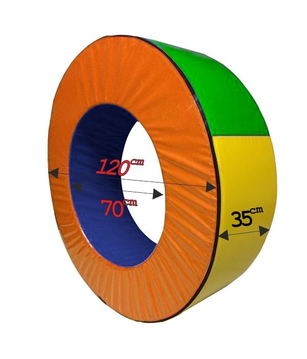 Silindir Halka Minder 120 cm Mavi Turuncu