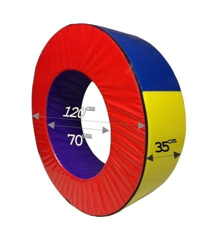 Silindir Halka Minder 120 cm Mavi Kırmızı