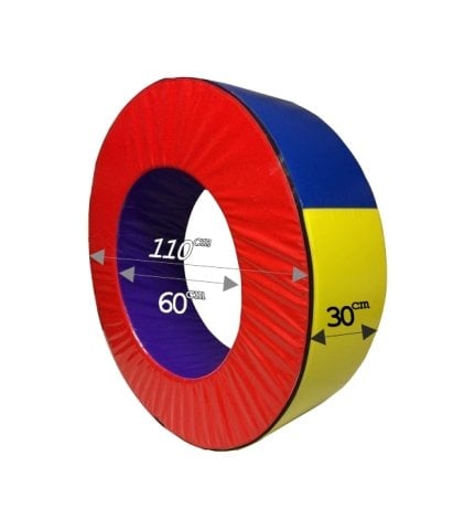 Silindir Halka Minder 110 cm Mavi Kırmızı