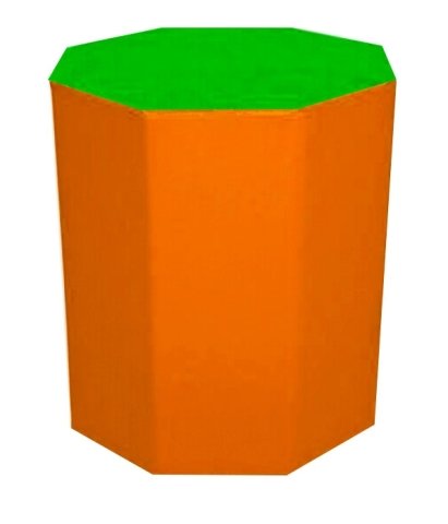 Sekizgen Minder 60x80 cm Yeşil Turuncu