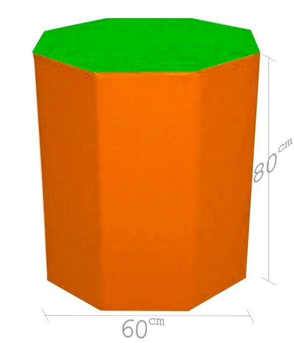 Sekizgen Minder 60x80 cm Yeşil Turuncu