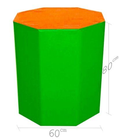 Sekizgen Minder 60x80 cm Turuncu Yeşil
