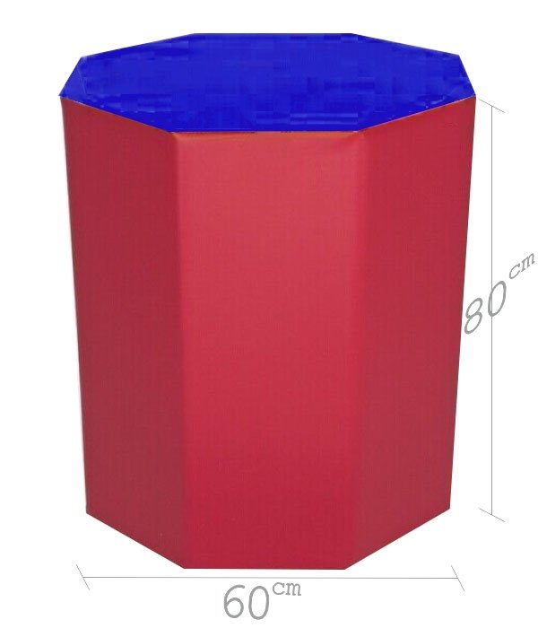 Sekizgen Minder 60x80 cm Mavi Kırmızı