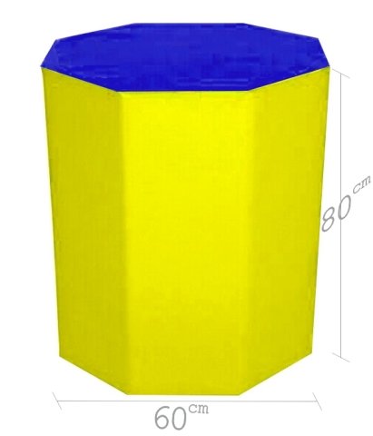 Sekizgen Minder 60x80 cm Mavi Sarı