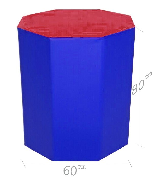 Sekizgen Minder 60x80 cm Kırmızı Mavi