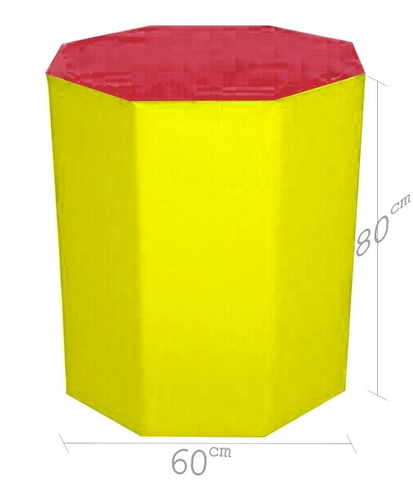 Sekizgen Minder 60x80 cm Kırmızı Sarı