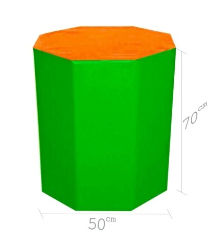 Sekizgen Minder 50x70 cm Turuncu Yeşil