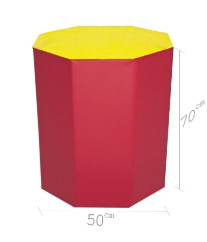 Sekizgen Minder 50x70 cm Sarı Kırmızı