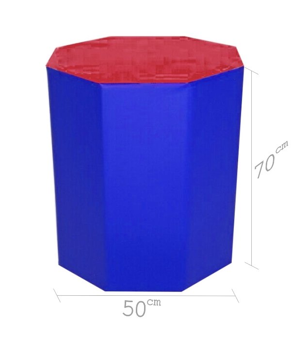 Sekizgen Minder 50x70 cm Kırmızı Mavi