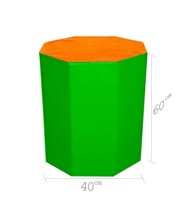 Sekizgen Minder 40x60 cm Turuncu Yeşil