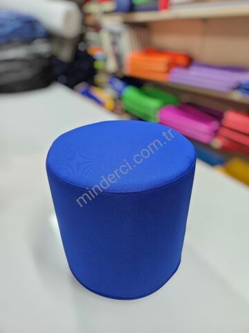 Silindir Puf Minder 40x40 cm Saks Mavi