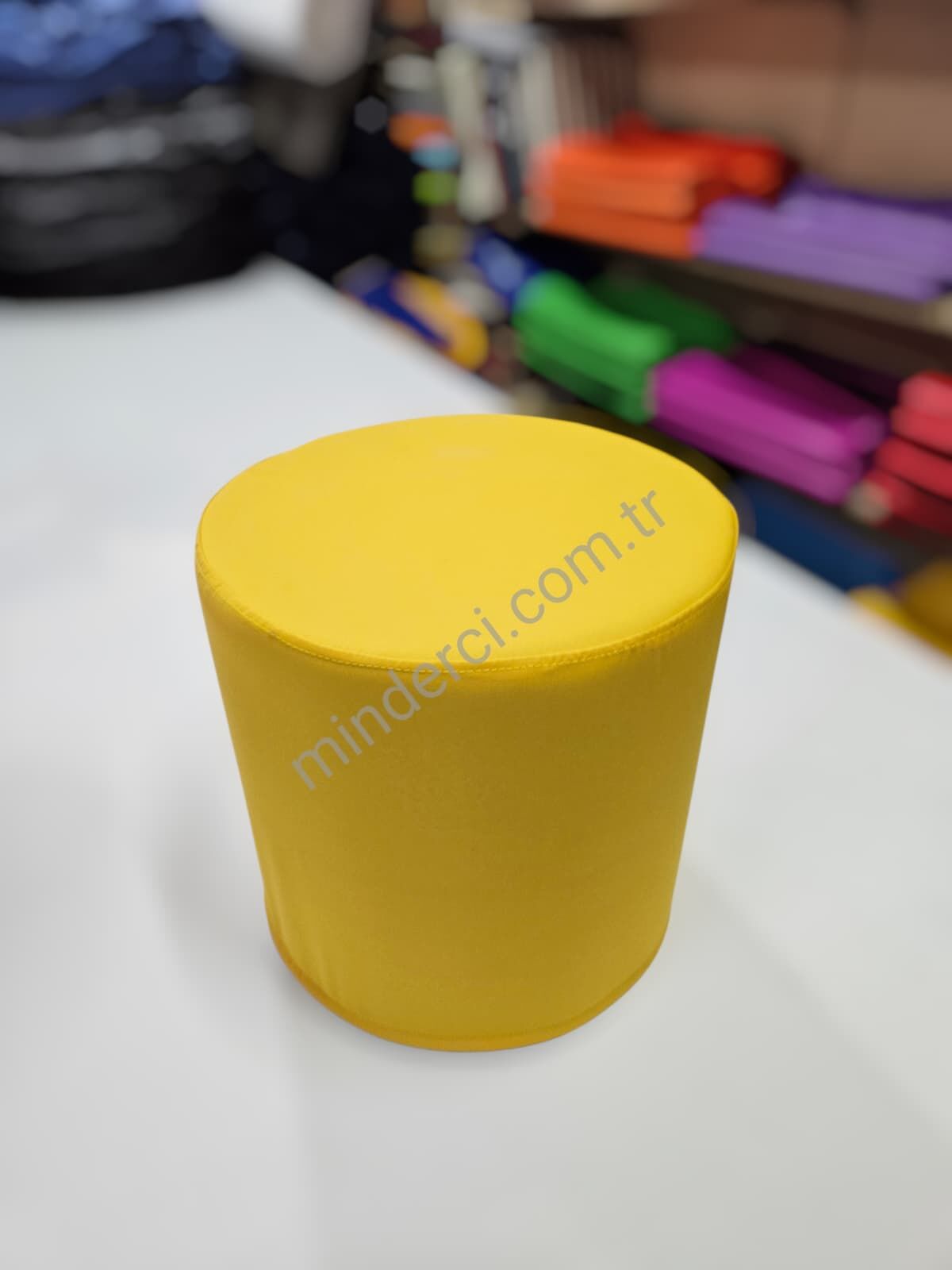 Silindir Puf Minder 40x40 cm Sarı
