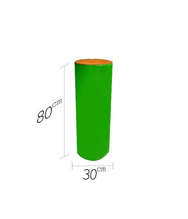Silindir Spor Minderi 30x80 cm Turuncu Yeşil
