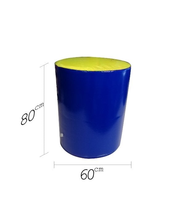 Silindir Spor Minderi 60x80 cm Sarı Mavi