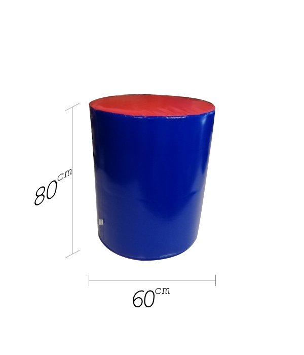 Silindir Spor Minderi 60x80 cm Kırmızı Mavi
