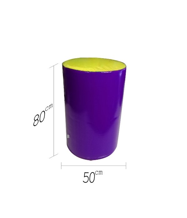 Silindir Spor Minderi 50x80 cm Sarı Mor