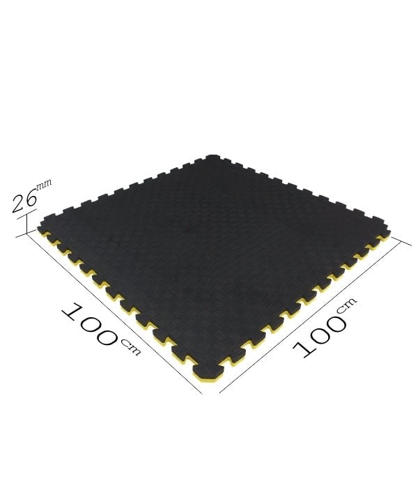 Tatami Minder 100x100 cm Kalınlık 26 mm Sarı Siyah