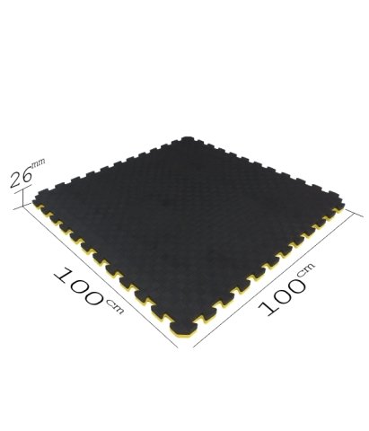 Tatami Minder 100x100 cm Kalınlık 26 mm Sarı Siyah