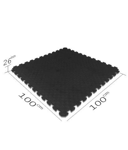 Tatami Minder 100x100 cm Kalınlık 26 mm Gri Siyah