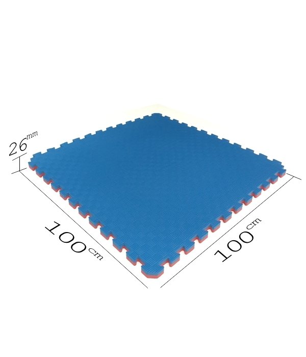 Tatami Minder 100x100 cm Kalınlık 26 mm Mavi Kırmızı