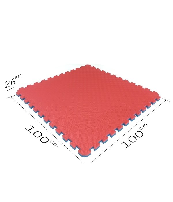 Tatami Minder 100x100 cm Kalınlık 26 mm Mavi Kırmızı