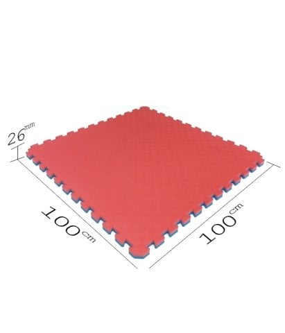 Tatami Minder 100x100 cm Kalınlık 26 mm Mavi Kırmızı