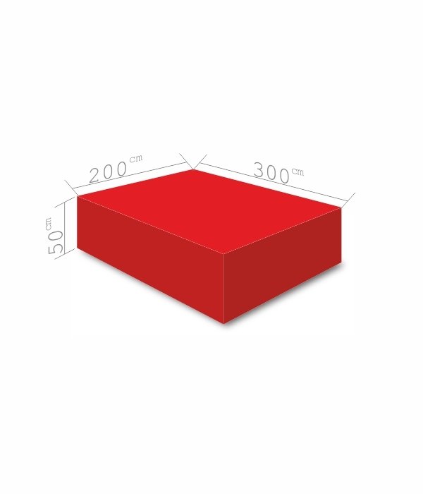 Atlama Puf Minderi 200x300x50 cm Kırmızı