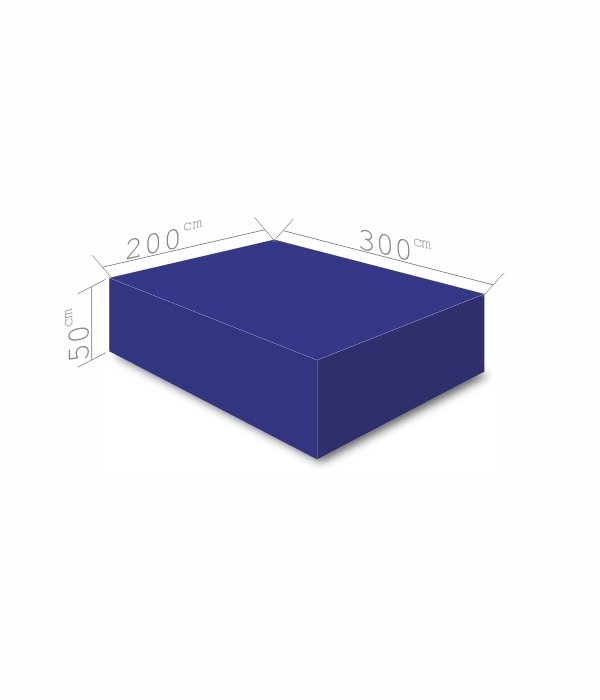 Atlama Puf Minderi 200x300x50 cm Mavi