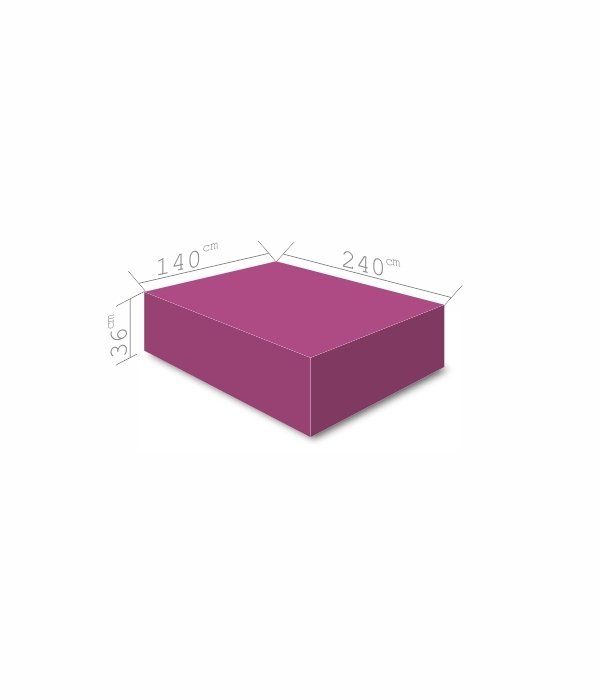 Atlama Puf Minderi 140x240x36 cm Mor