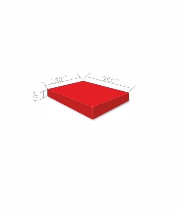 Atlama Puf Minderi 100x200x10 cm Kırmızı