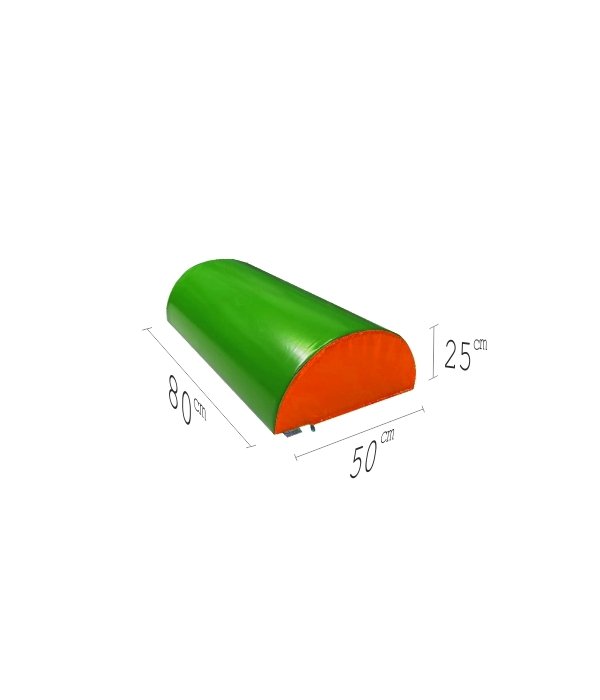 Yarım Silindir Minder 80x25x50 cm Turuncu Yeşil