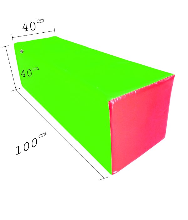 Dikdörtgen Minder 40x40x100 cm Kırmızı Yeşil